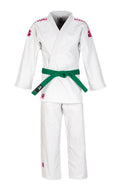 Matsuru Semi Rose – valkoinen judopuku vaaleanpunaisilla brodeerauksilla